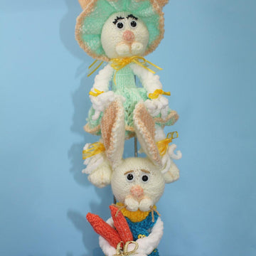 Skinny and Ginny -Bernat Baby Blanket Bunnies