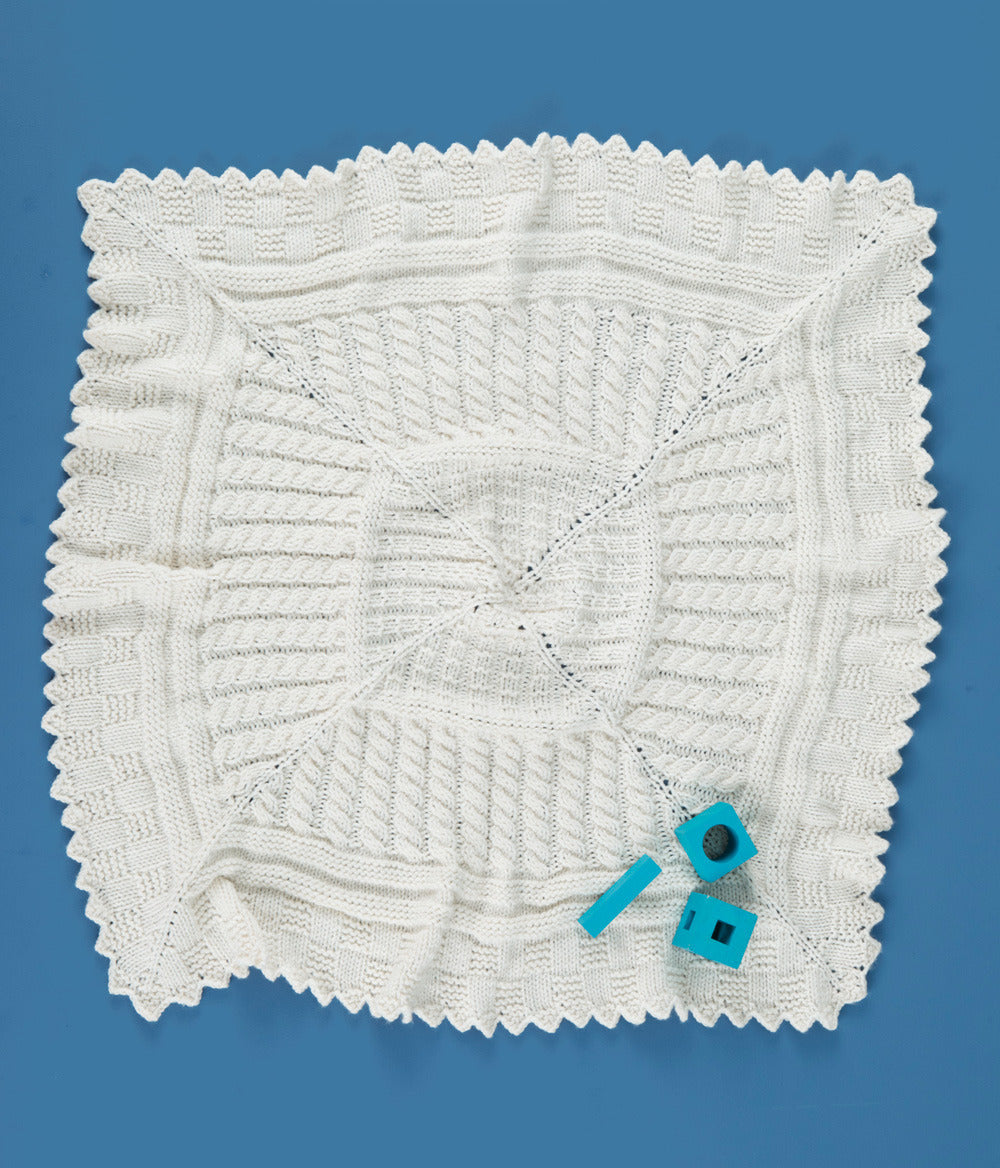Aran Sampler Blanket in Lion Brand Superwash Merino Cashmere - L20036