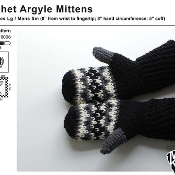 Fair Isle Crochet Argyle Mittens (2016006)
