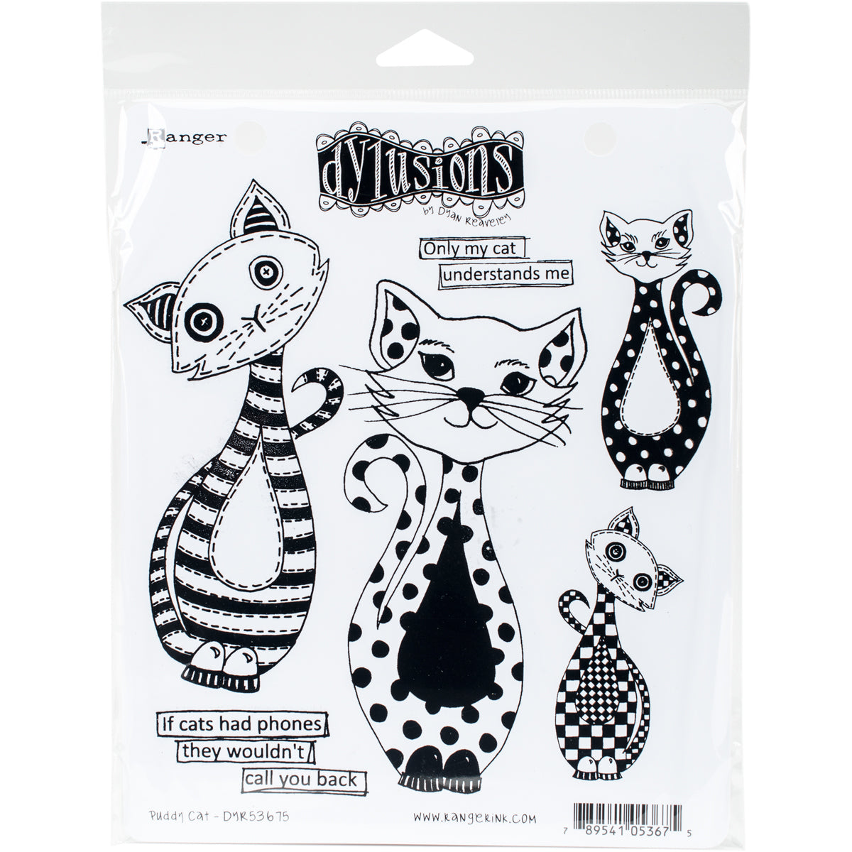 Ranger Dyan Reaveley's Dylusions Cling Stamp Collections 8.5"X7" - Puddy Cat