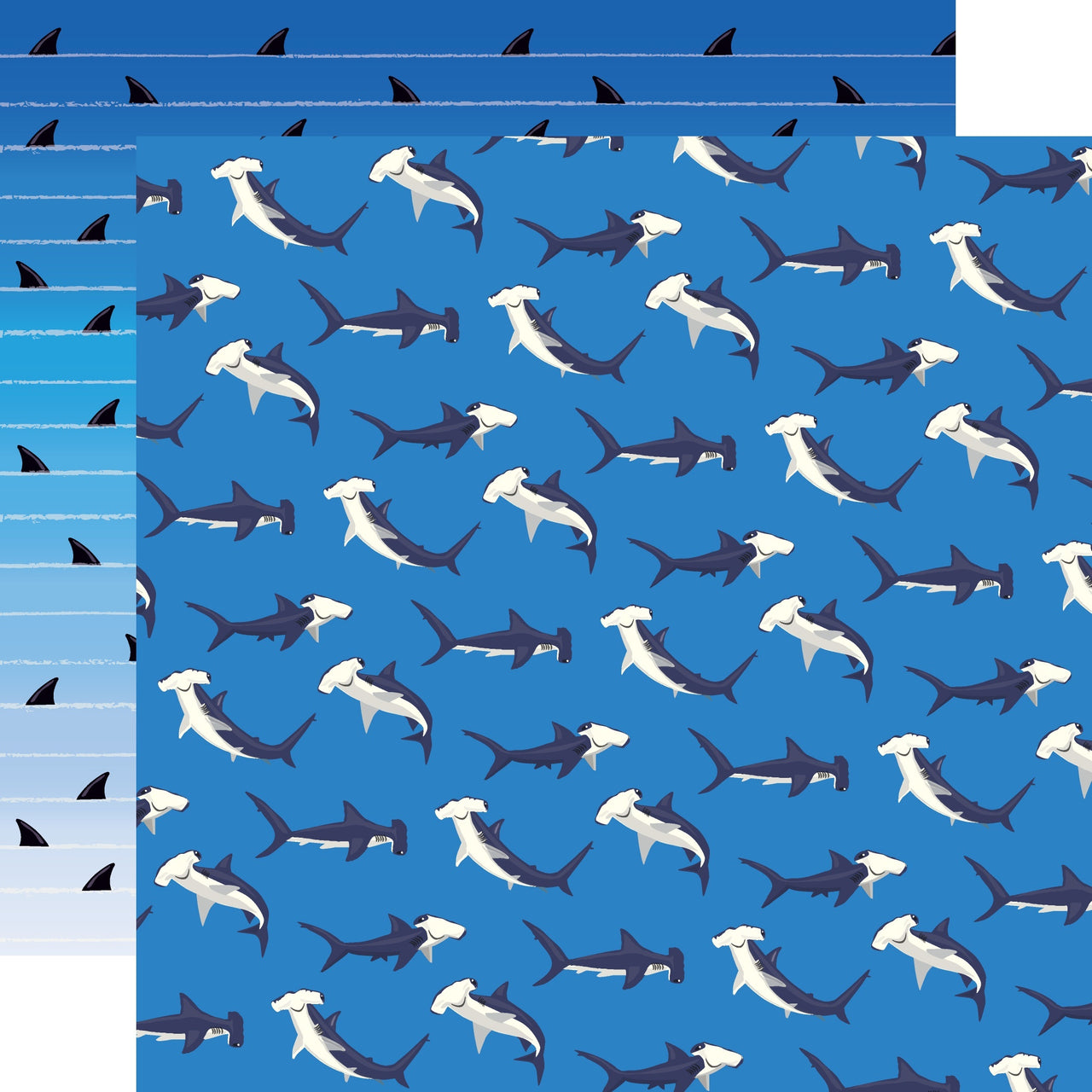 Echo Park Paper Fish Are Friends Double-Sided Cardstock 12"X12" 25/Pkg - Shark Dance