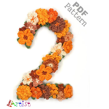 Flower Number 2 crochet applique pattern