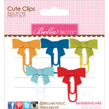 Doodlebug Cute Clips Mini Bows - Pretty Boy