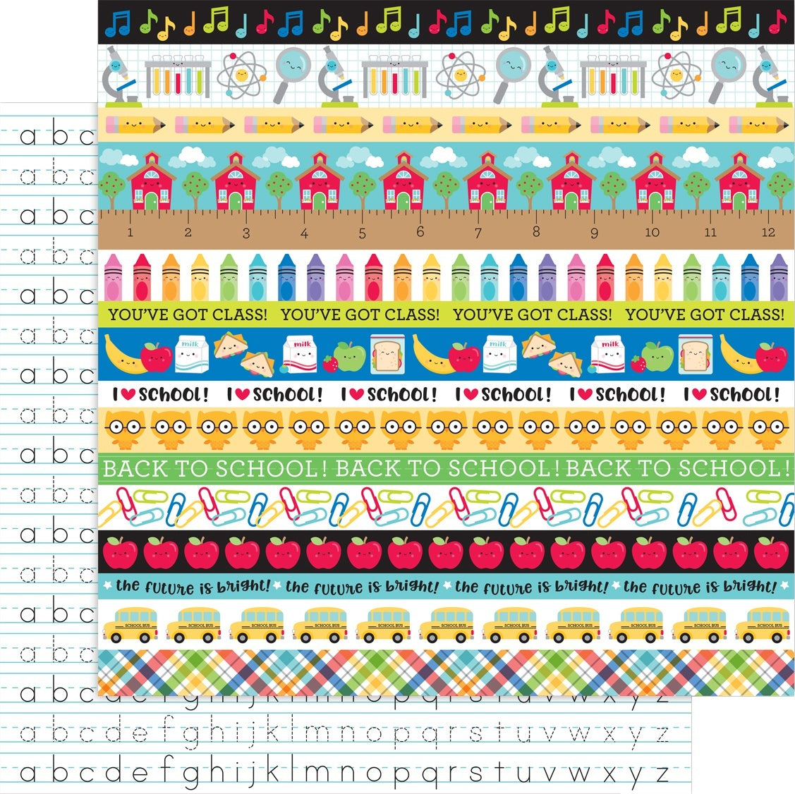 Doodlebug School Days Double-Sided Cardstock 12"X12" 25/Pkg - Just Write