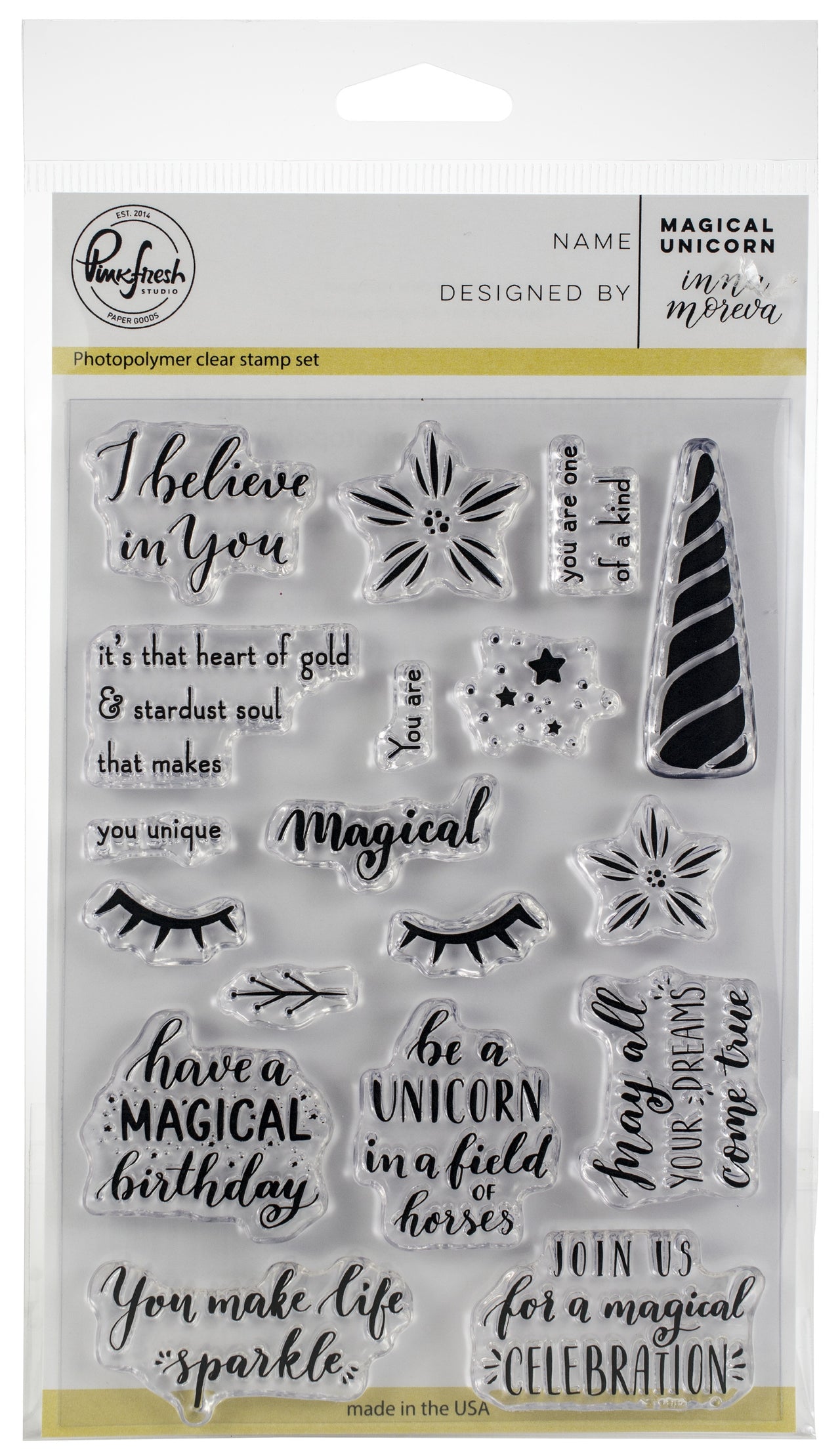 Pinkfresh Studio Clear Stamp Set 4"X6" - Magical Unicorn