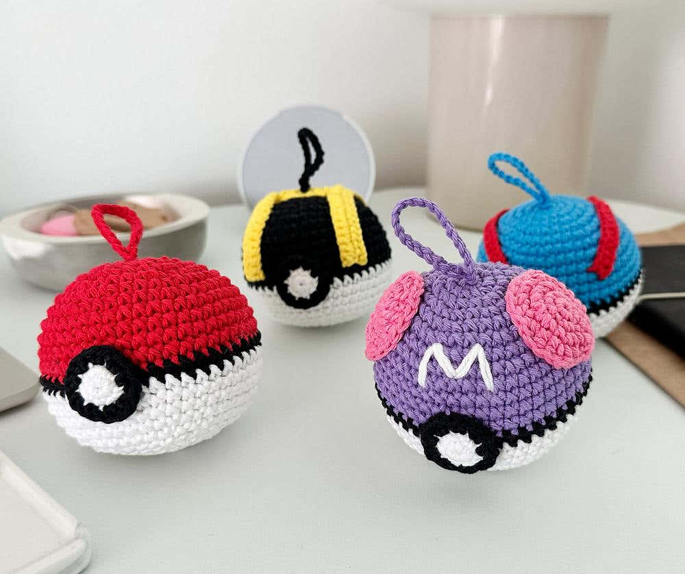 Pocket Monster Inspired Christmas Ornament Crochet Pattern Bundle PDF