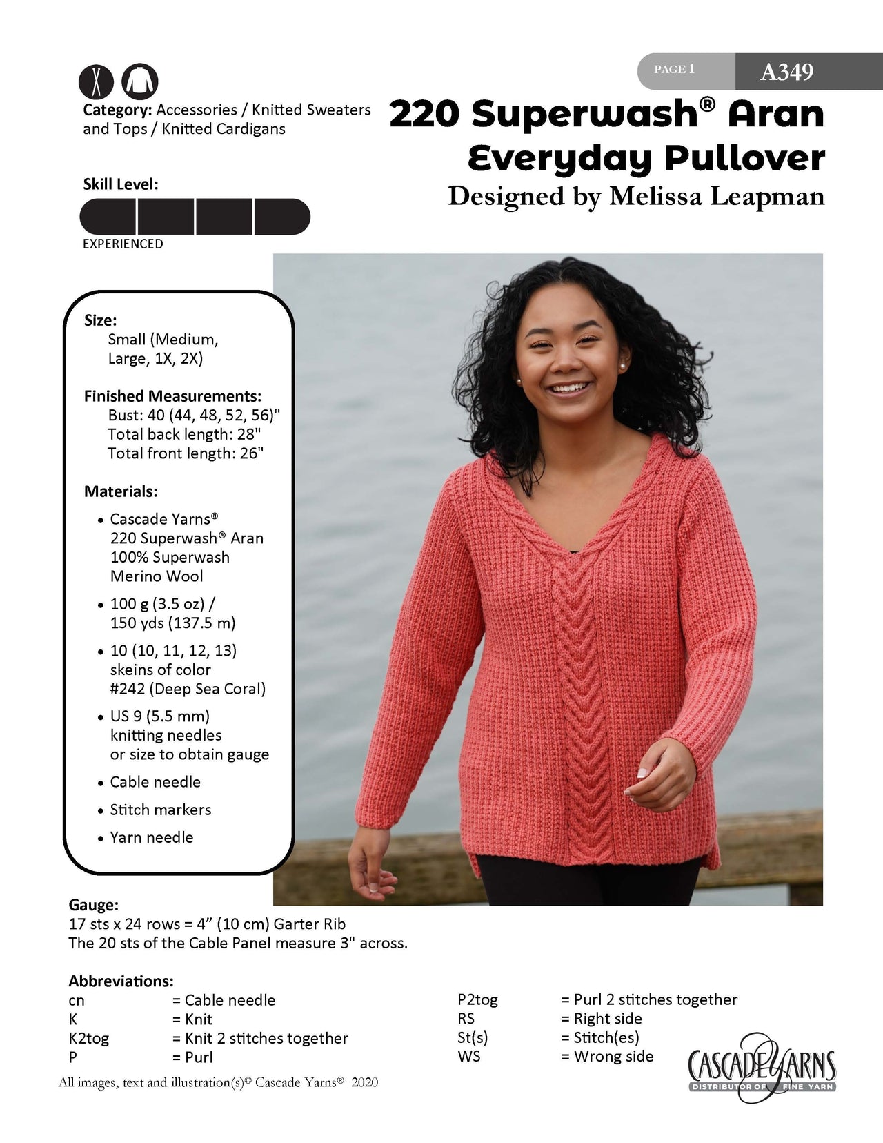 Everyday Pullover in Cascade Yarns 220 Superwash® Aran - A349 - Downloadable PDF