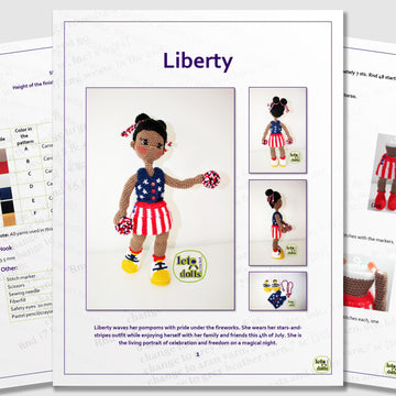 15 inch crochet doll pattern PDF, Small amigurumi doll, Liberty