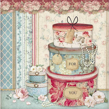 Stamperia Intl Stamperia Rice Paper Sheet A4 - Hatboxes