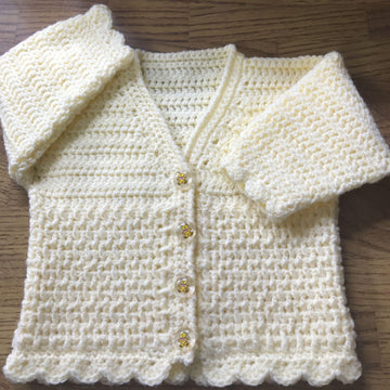 DK Crochet Cardigan Pattern For Baby/Child. Birth to 6 years (1016)