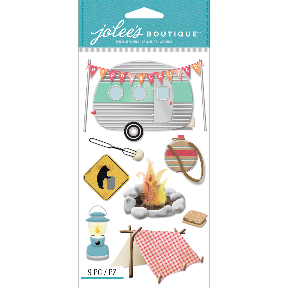 Jolee's Le Grande Dimensional Stickers - Camping