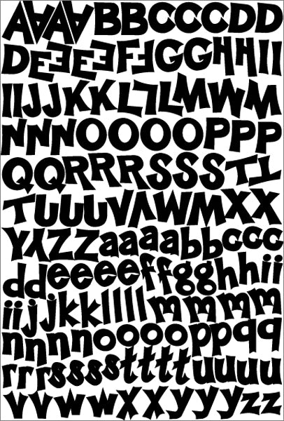 Karen Foster Alphabet Cardstock Stickers - Funky - Black