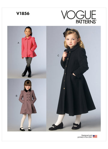 Vogue Children's and Girls' Jacket and Coat V1856 - Sewing Pattern
