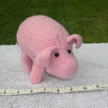 Knitted/Felted Pink Pig