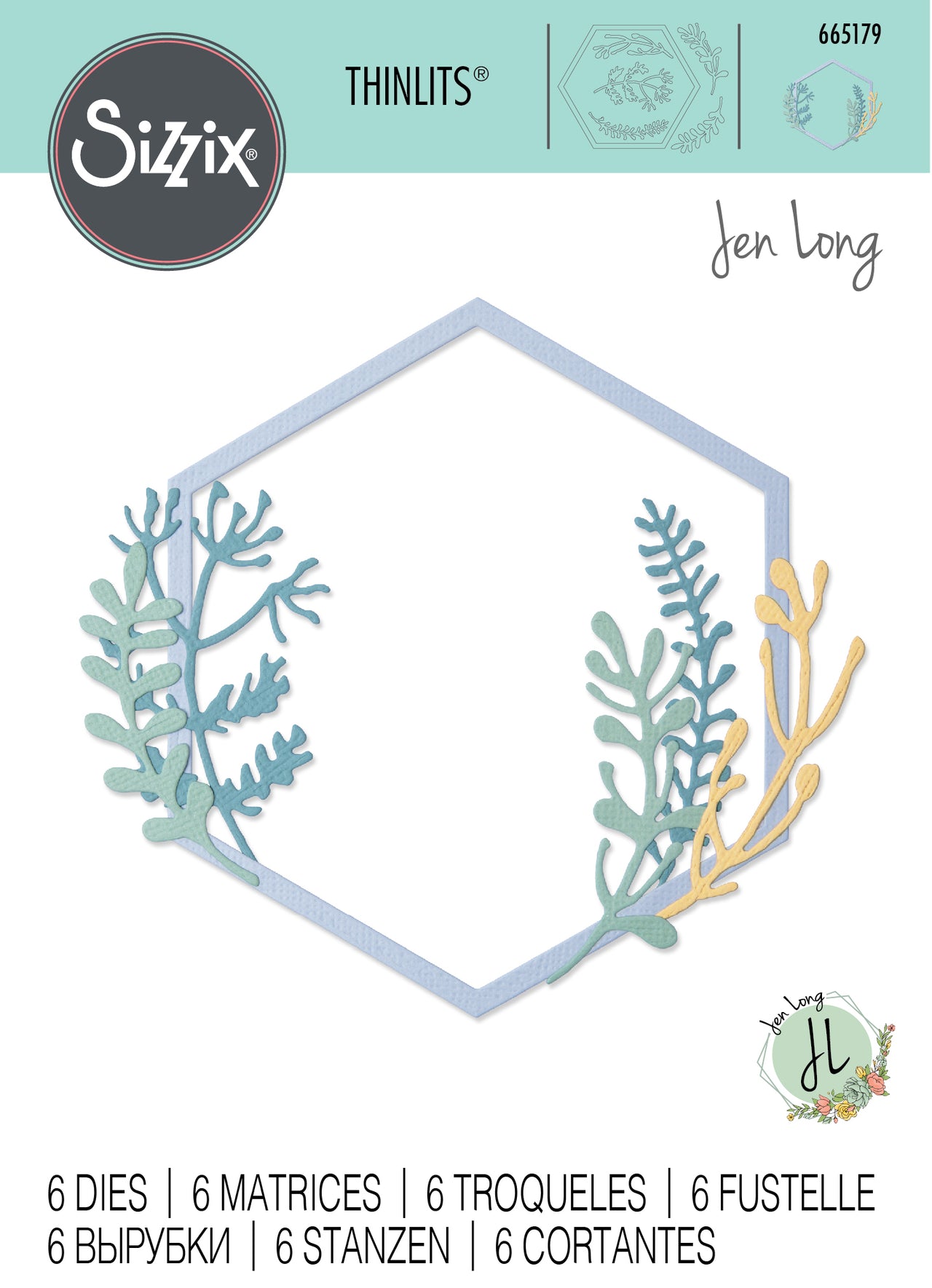 Sizzix Thinlits Die Set 6PK - Botanical Frame by Jen Long