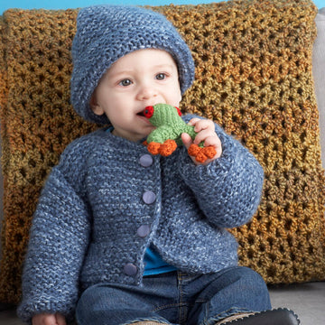 Snuggle Baby Cardigan And Hat in Lion Brand Jiffy - 80873AD