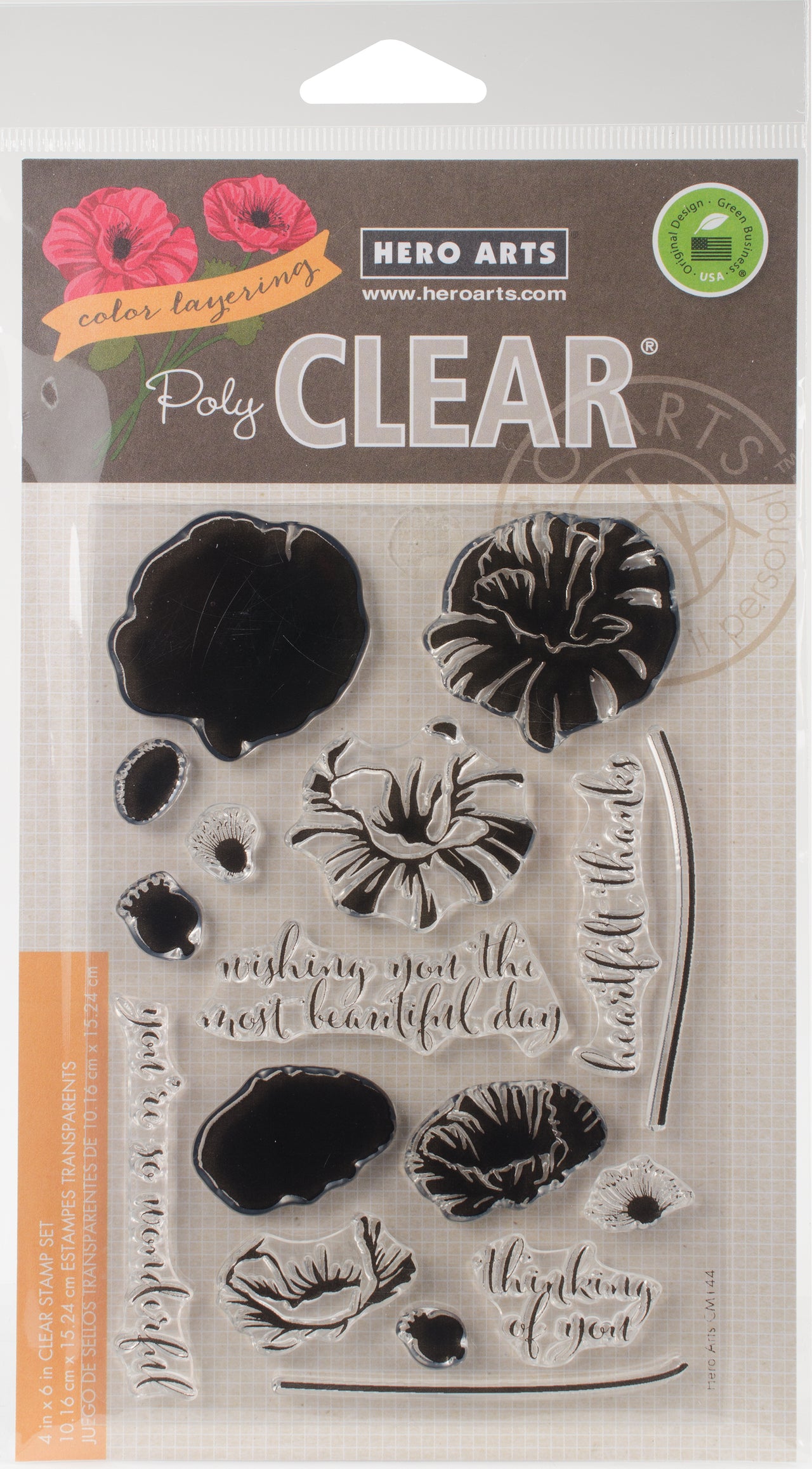 Hero Arts Clear Stamps 4"X6" - Color Layering Poppy