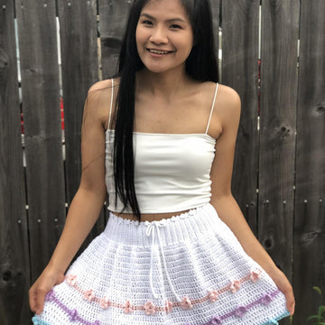 Crochet 3D flower skirt