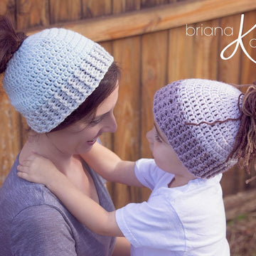 Messy Bun Pony Tail Hat + Puppy