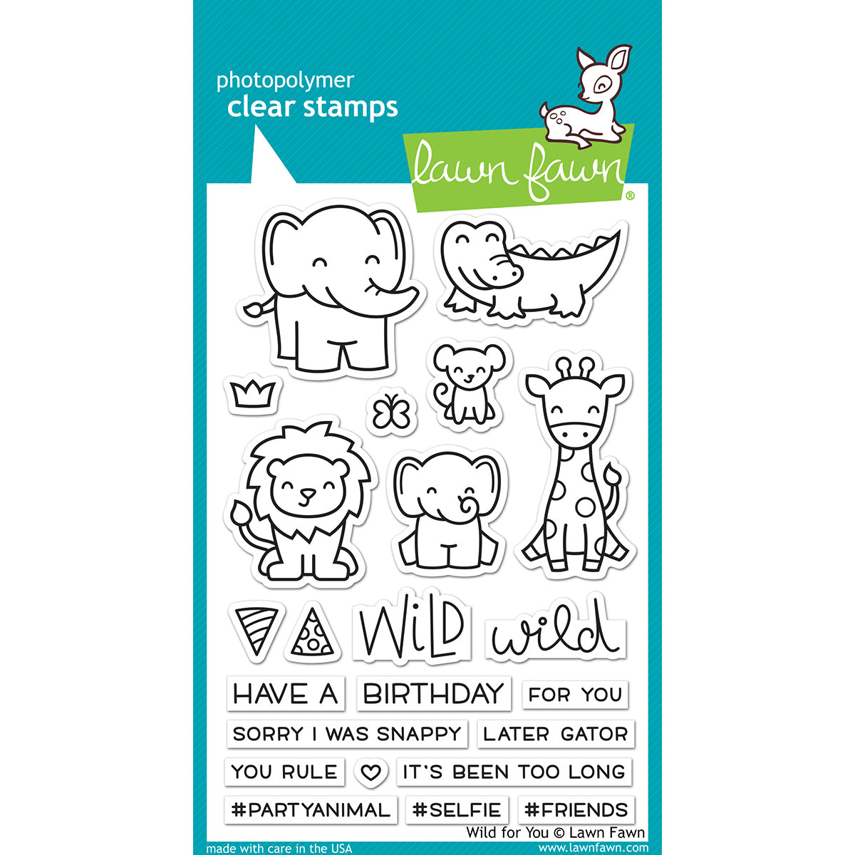 Lawn Fawn Clear Stamps 4"X6" - Wild For You