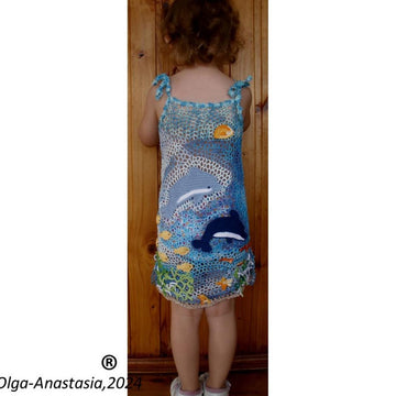 Crochet lace tunic for girls