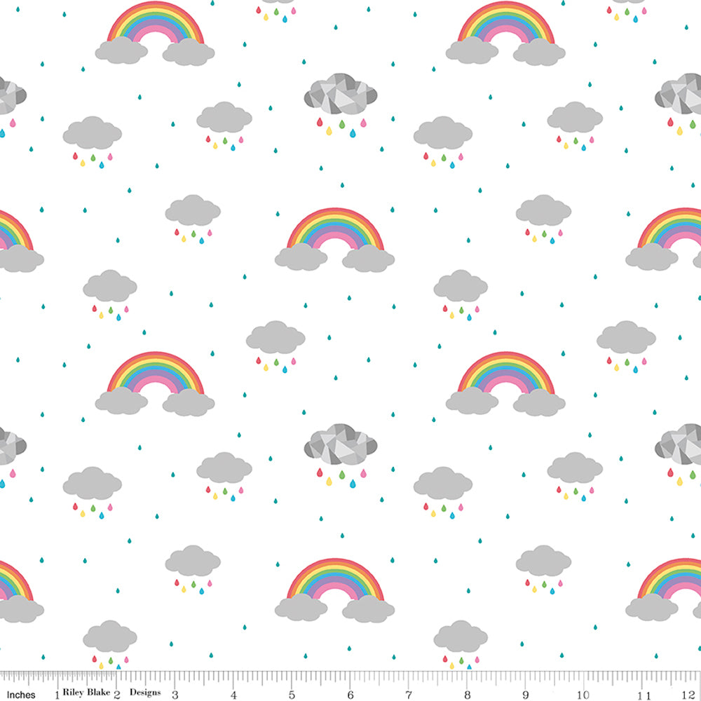Riley Blake Dream Rainbow - White - RBC10772WHITE