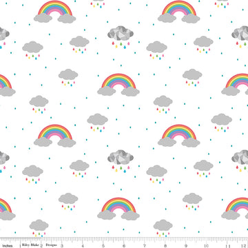 Riley Blake Dream Rainbow - White - RBC10772WHITE