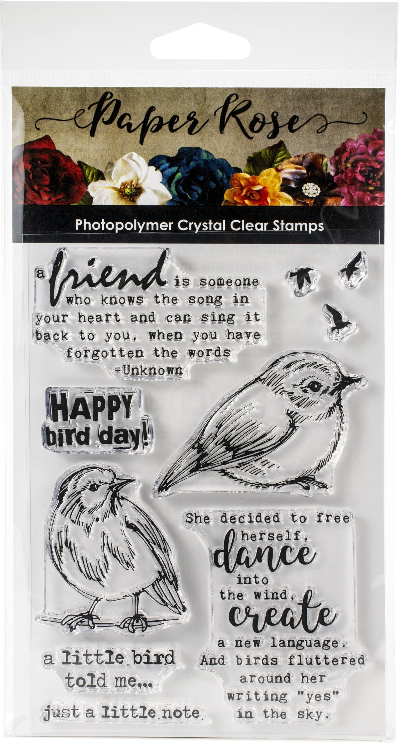 Paper Rose Clear Stamps - Bird Day