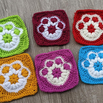 Paw Print Granny Square