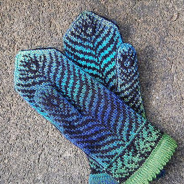 Peacock Feather Mittens