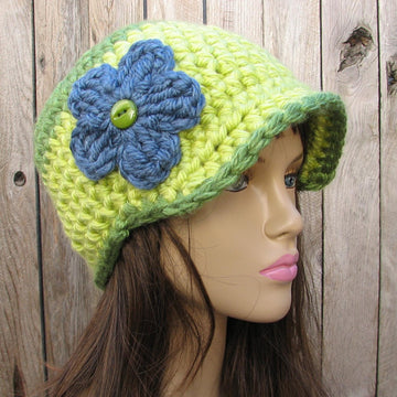 Green crochet hat