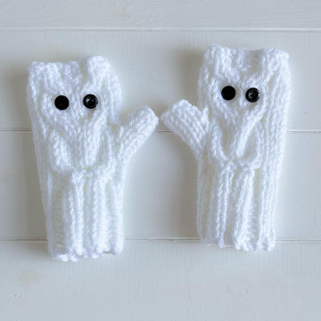 'Owl fingerless mitts' 2yrs to adult
