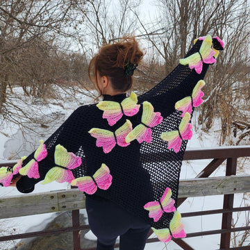 Looking for Spring - Butterfly Crochet Shawl