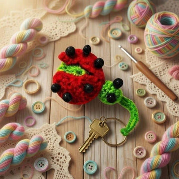 Crochet Ladybug Keychain Pattern – PDF + Video Tutorial