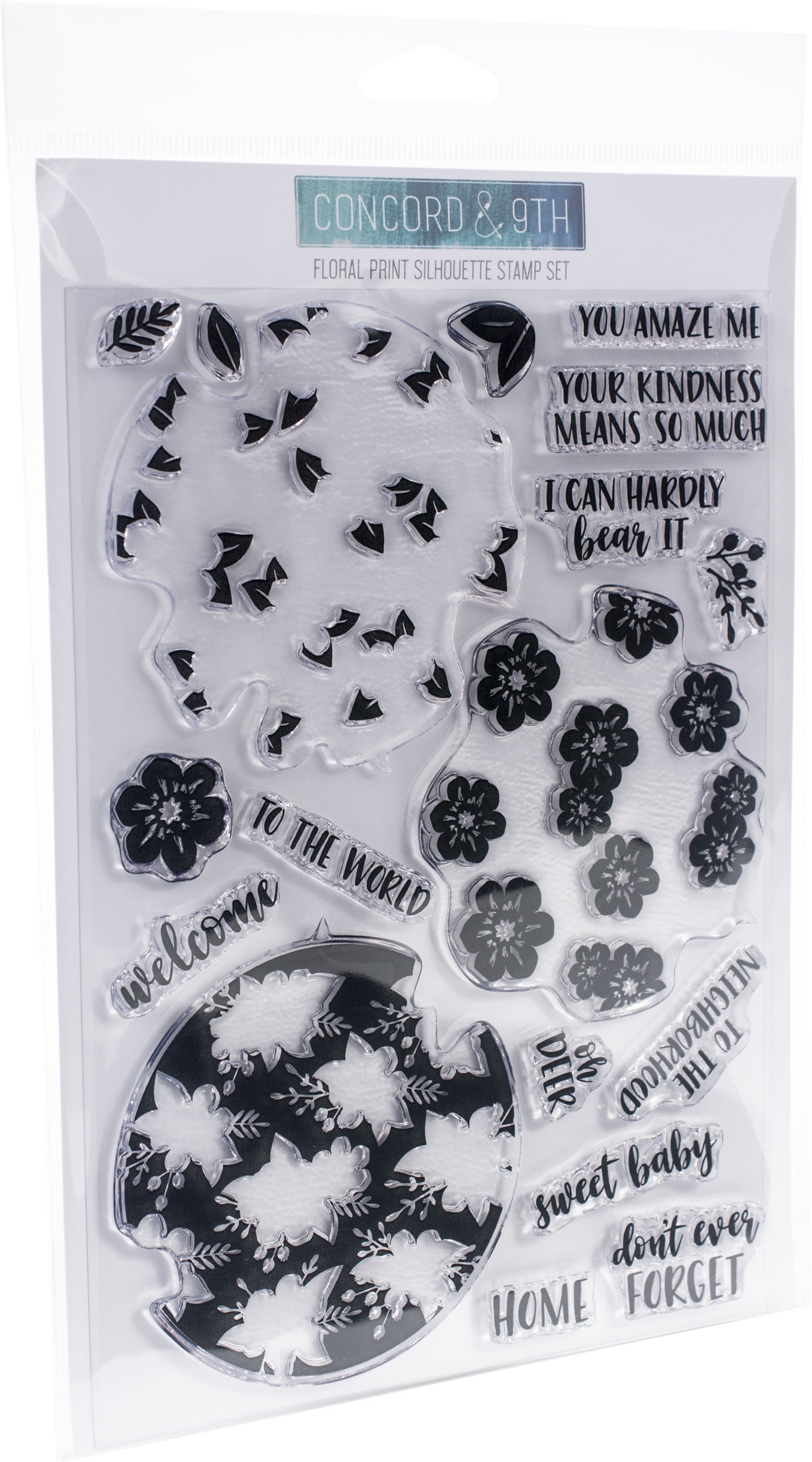 Concord & 9th Clear Stamps 6"X8" - Floral Print Silhouette