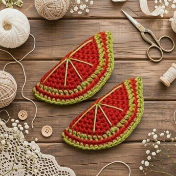 Crochet Orange Hair Clip Pdf + Video Tutorials