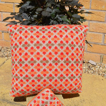 Fairisle and Flowers Cushion Cover and Pin Cushion