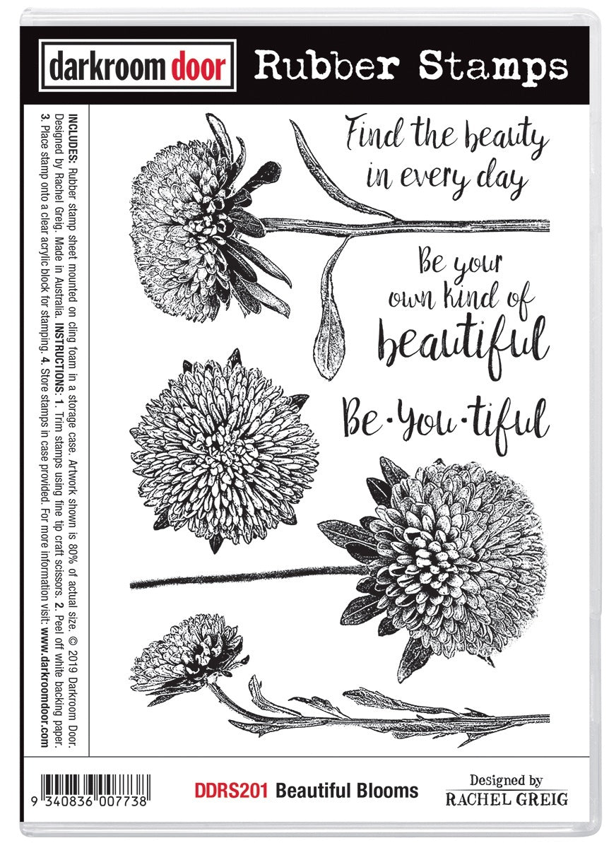Darkroom Door Cling Stamps 7.3"X5.1" - Beautiful Blooms