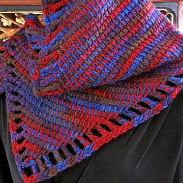 Four Peaks Scarf: Tunisian on the Bias