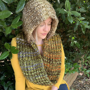 Brioche Hooded Scarf