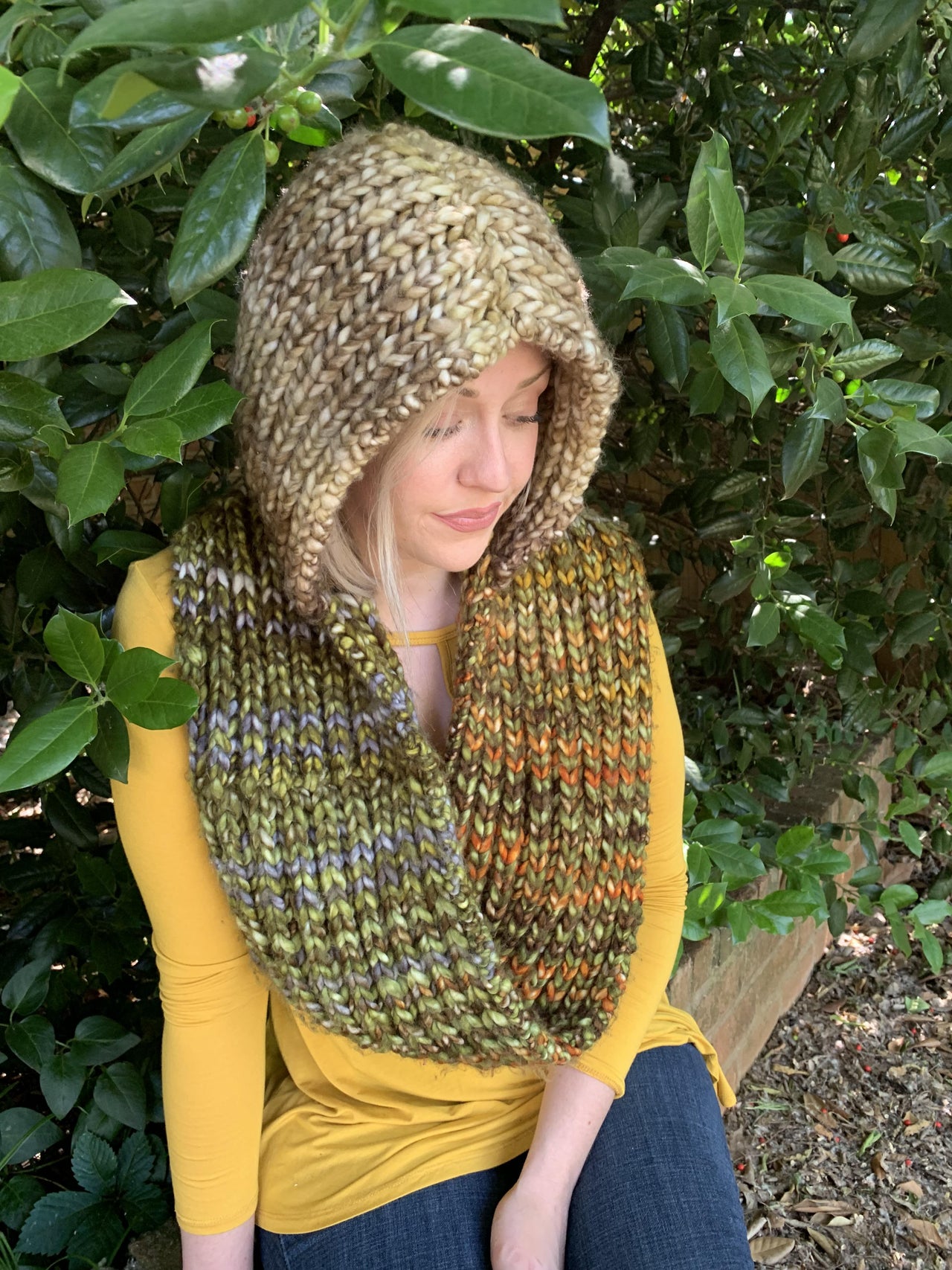Brioche Hooded Scarf