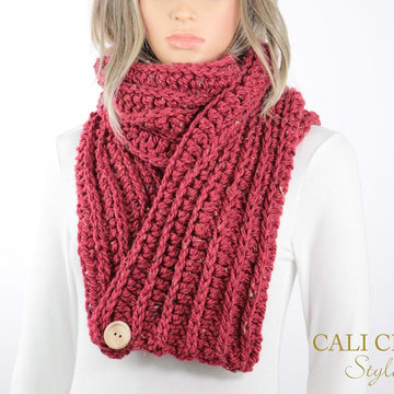 Zoe Crochet Button Scarf #803