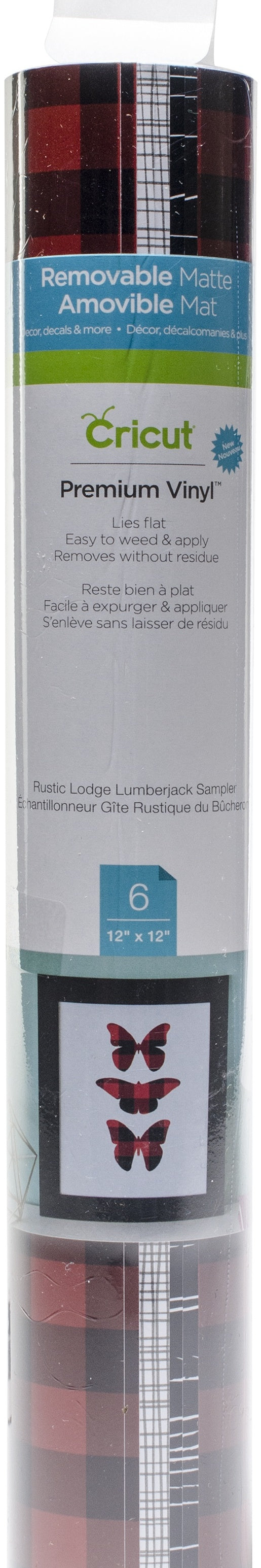 Cricut Patterned Premium Vinyl Sampler 12"X12" 6/Pkg - Rustic Lodge, Lumber Jack