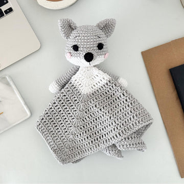 Wolf Baby Lovey Blanket & Rattle Crochet Pattern PDF – Cute Stuffed Toy Tutorial