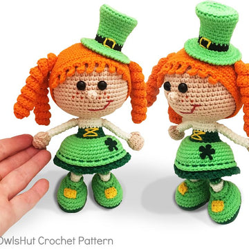 183 Girl Doll in a St Patrick Leprechaun outfit
