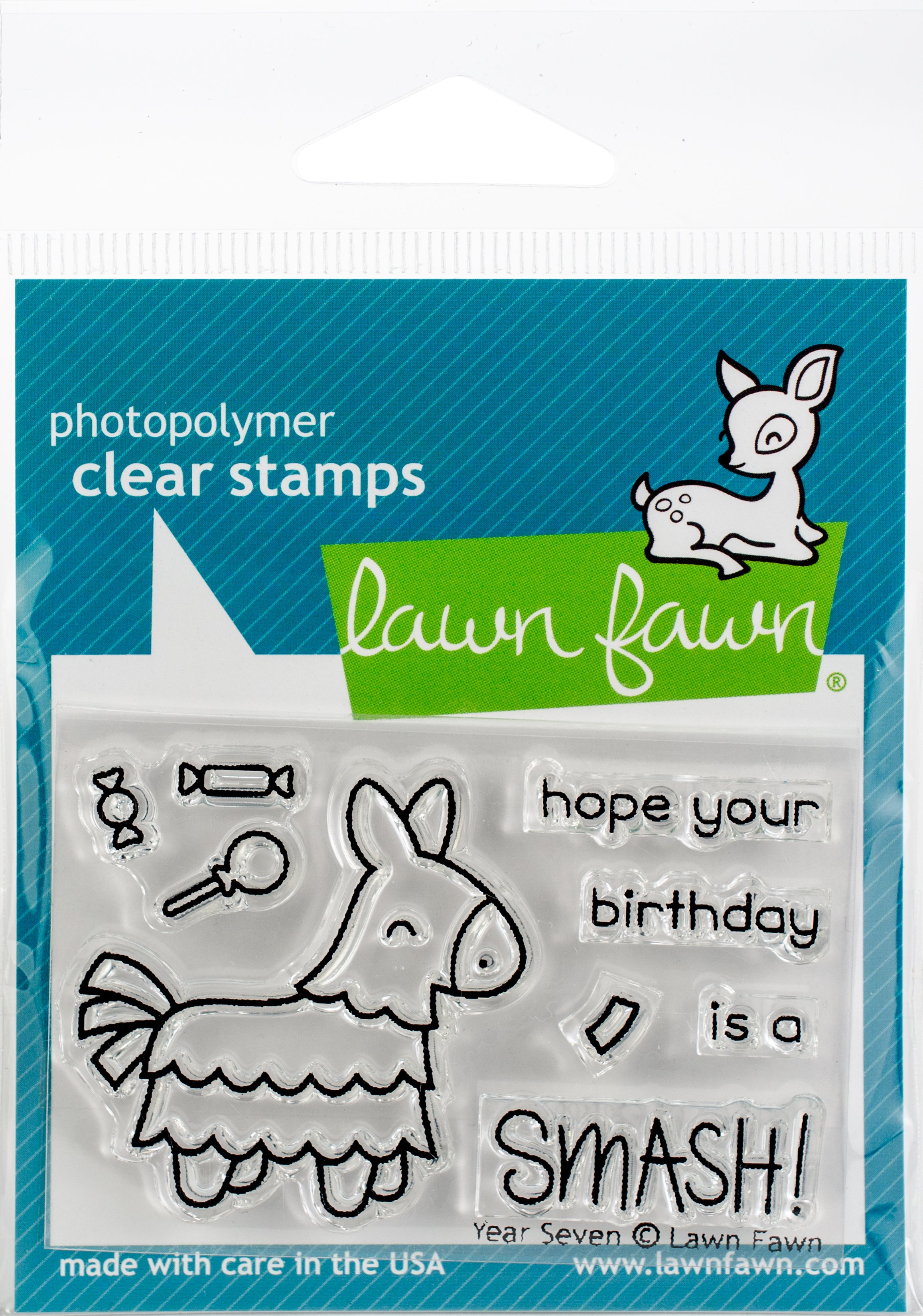 Lawn Fawn Clear Stamps 3"X2" - Year Seven
