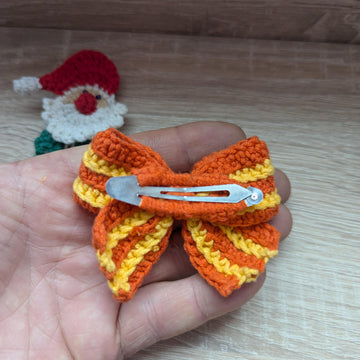 Striped Bow Hair Clip English-US