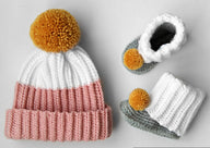 Vaughn Ribbed Hat and Bootie Slipper Set