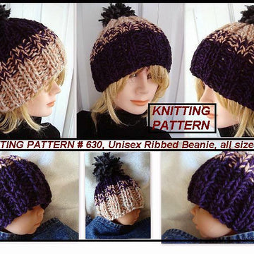 630 UNISEX RIBBED KNIT BEANIE, BABY TO ADULT