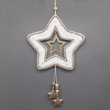 Crochet pattern star hanging decoration - super easy and versatile - from scraps of yarn